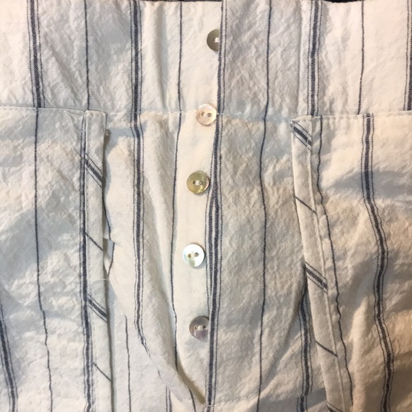 Zara cloth blue pin stripped shorts with draw strings Size S - Picture 3 of 6